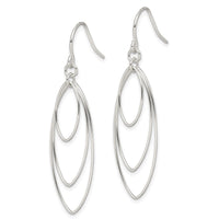 Sterling Silver Polished Triple Marquise Shape Dangle Earrings