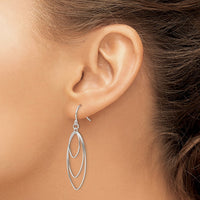 Sterling Silver Polished Triple Marquise Shape Dangle Earrings