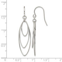 Sterling Silver Polished Triple Marquise Shape Dangle Earrings