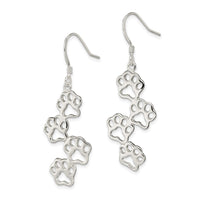 Sterling Silver Four Paw Prints Earrings