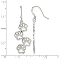 Sterling Silver Four Paw Prints Earrings
