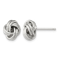 Sterling Silver Rhodium-plated Love Knot Earrings