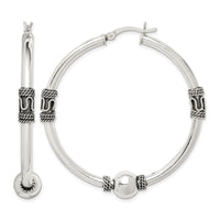 Sterling Silver Antiqued Hoop Earrings