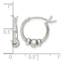 Sterling Silver Antiqued Beaded Hoop Earrings