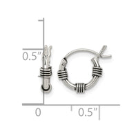 Sterling Silver Antiqued Hoop Earrings