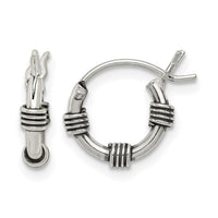 Sterling Silver Antiqued Hoop Earrings