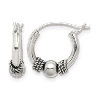 Sterling Silver Antiqued Hoop Earrings