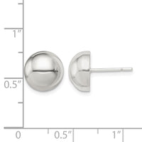 Sterling Silver Polished 10mm Button Earrings