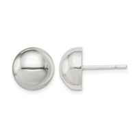 Sterling Silver Polished 10mm Button Earrings