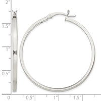 Sterling Silver 2.5x40mm Polished Hoop Earrings