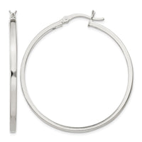 Sterling Silver 2.5x40mm Polished Hoop Earrings