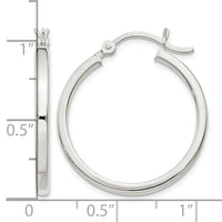 Sterling Silver 2.5x25mm Polished Hoop Earrings