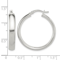 Sterling Silver 5x30mm Hoop Earrings