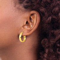 Sterling Silver Gold-tone Polished Hoop Earrings