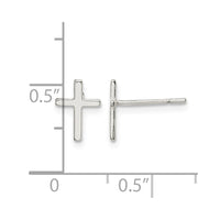 Sterling Silver Polished Latin Cross Petite Post Earrings