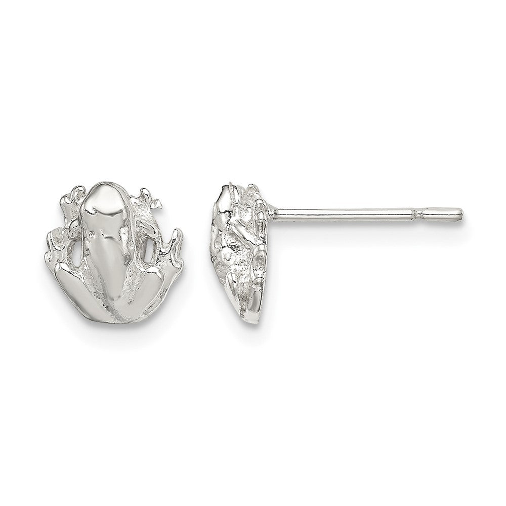 Sterling Silver Polished Mini Frog Post Earrings