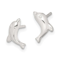 Sterling Silver Polished Dolphin Post Earrings