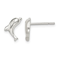Sterling Silver Polished Dolphin Post Earrings
