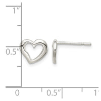 Sterling Silver Polished Heart Post Earrings