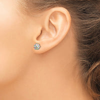 Sterling Silver Rhod-pltd Multicolor Preciosa Crystal 7mm Post Earrings