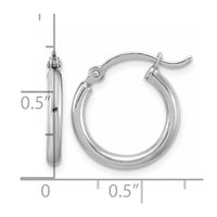 Sterling Silver Rhodium-plated 2mm Round Hoop Earrings