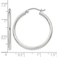 Sterling Silver 2mm Round Hoop Earrings