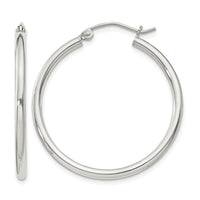 Sterling Silver 2mm Round Hoop Earrings