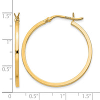 Sterling Silver Flash Gold-plated 1.5x30mm Hoop Earrings