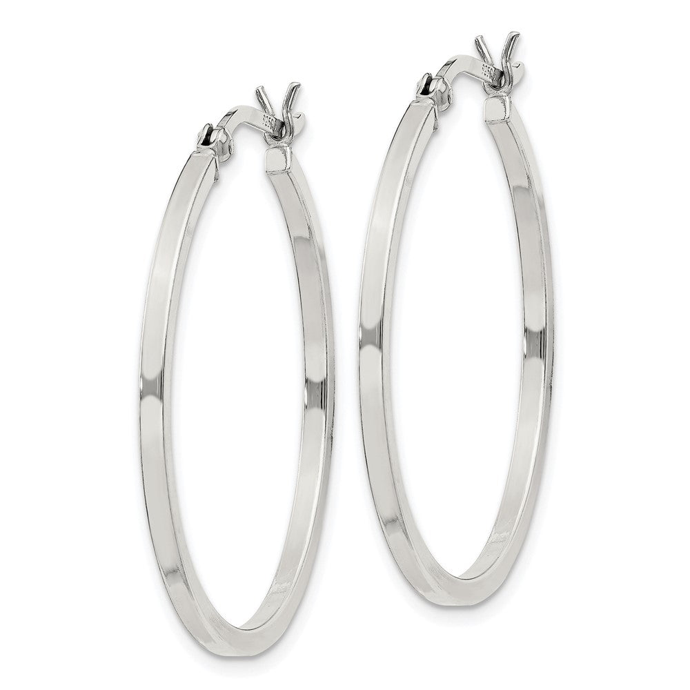 Sterling Silver 1.5x30mm Hoop Earrings