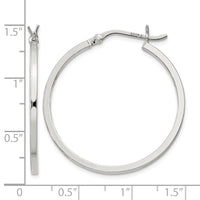 Sterling Silver 1.5x30mm Hoop Earrings