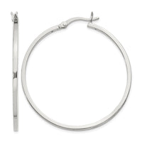 Sterling Silver 1.5x40mm Hoop Earrings