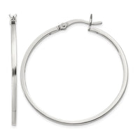Sterling Silver 1.5x35mm Hoop Earrings