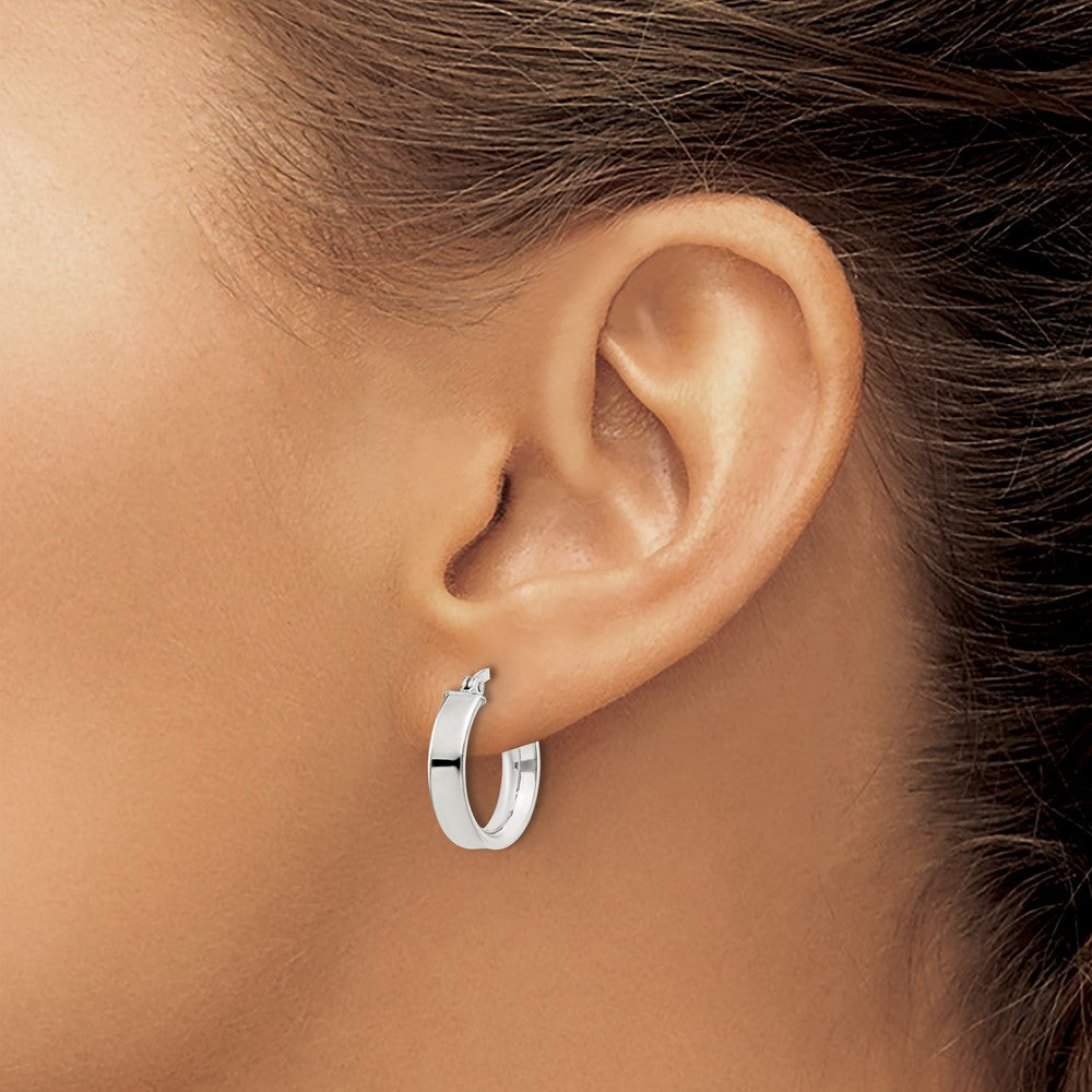 Sterling Silver 4x16mm Hoop Earrings