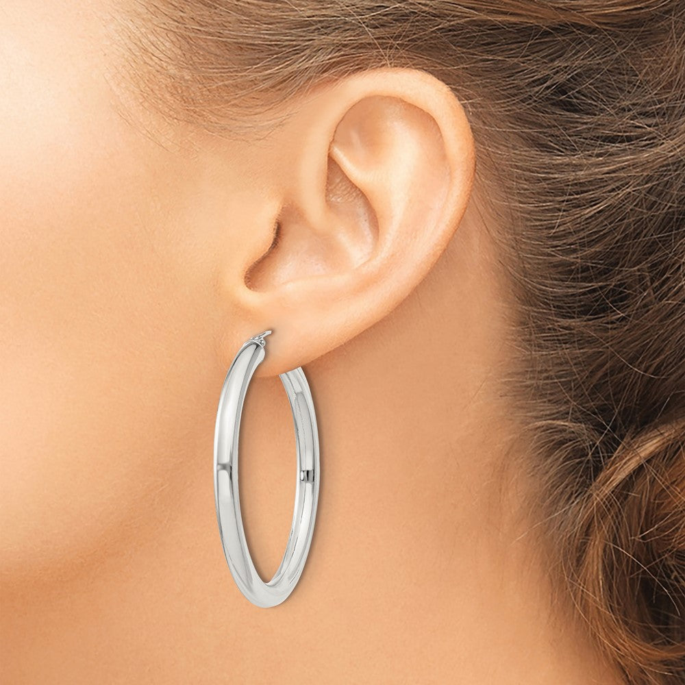 Sterling Silver 4mm Round Hoop Earrings