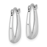 Sterling Silver Rhodium Plated Hollow Hoop Earrings