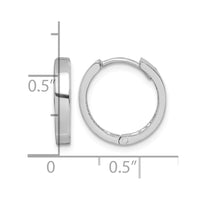 Sterling Silver Rhodium Polished Hinged Hoop Earrings