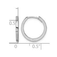 Sterling Silver Rhodium Polished Hinged Hoop Earrings