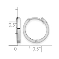 Sterling Silver Rhodium Polished Hinged Hoop Earrings