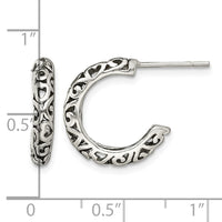 Sterling Silver Antique Post Hoop Earrings