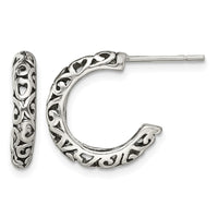 Sterling Silver Antique Post Hoop Earrings