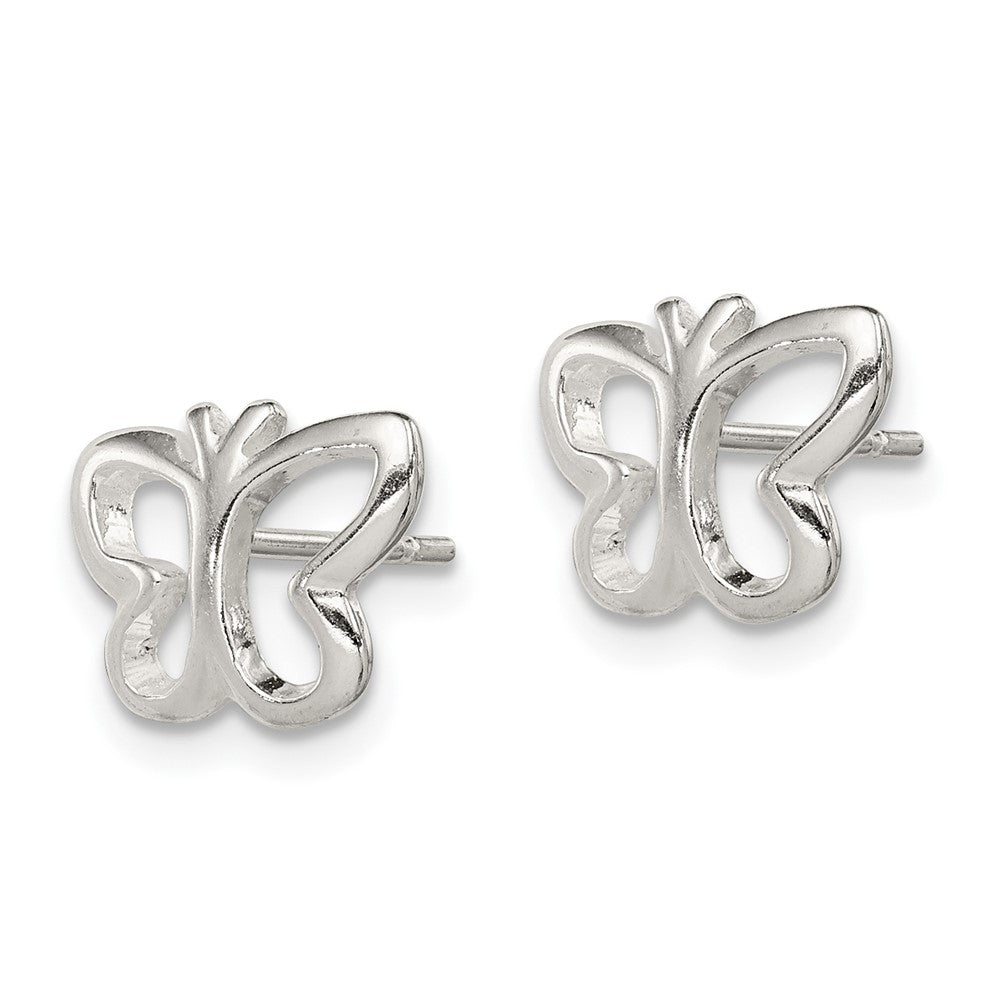 Sterling Silver Polished Butterfly Post Earrings
