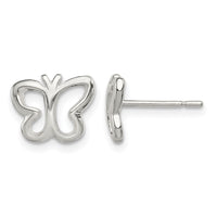 Sterling Silver Polished Butterfly Post Earrings