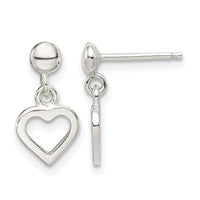 Sterling Silver Dangle Heart Post Earrings