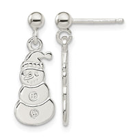 Sterling Silver Polished Snowmen Post Dangle Earrings