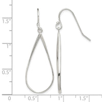 Sterling Silver Polished Teardrop Dangle Earrings