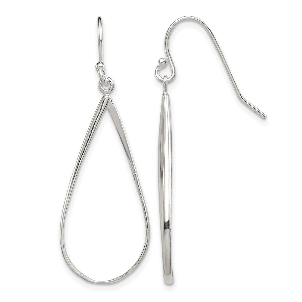 Sterling Silver Polished Teardrop Dangle Earrings