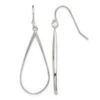 Sterling Silver Polished Teardrop Dangle Earrings