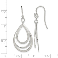 Sterling Silver Polished Triple Teardrop Dangle Earrings