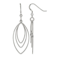 Sterling Silver Polished Fancy Triple Marquise Shape Dangle Earrings