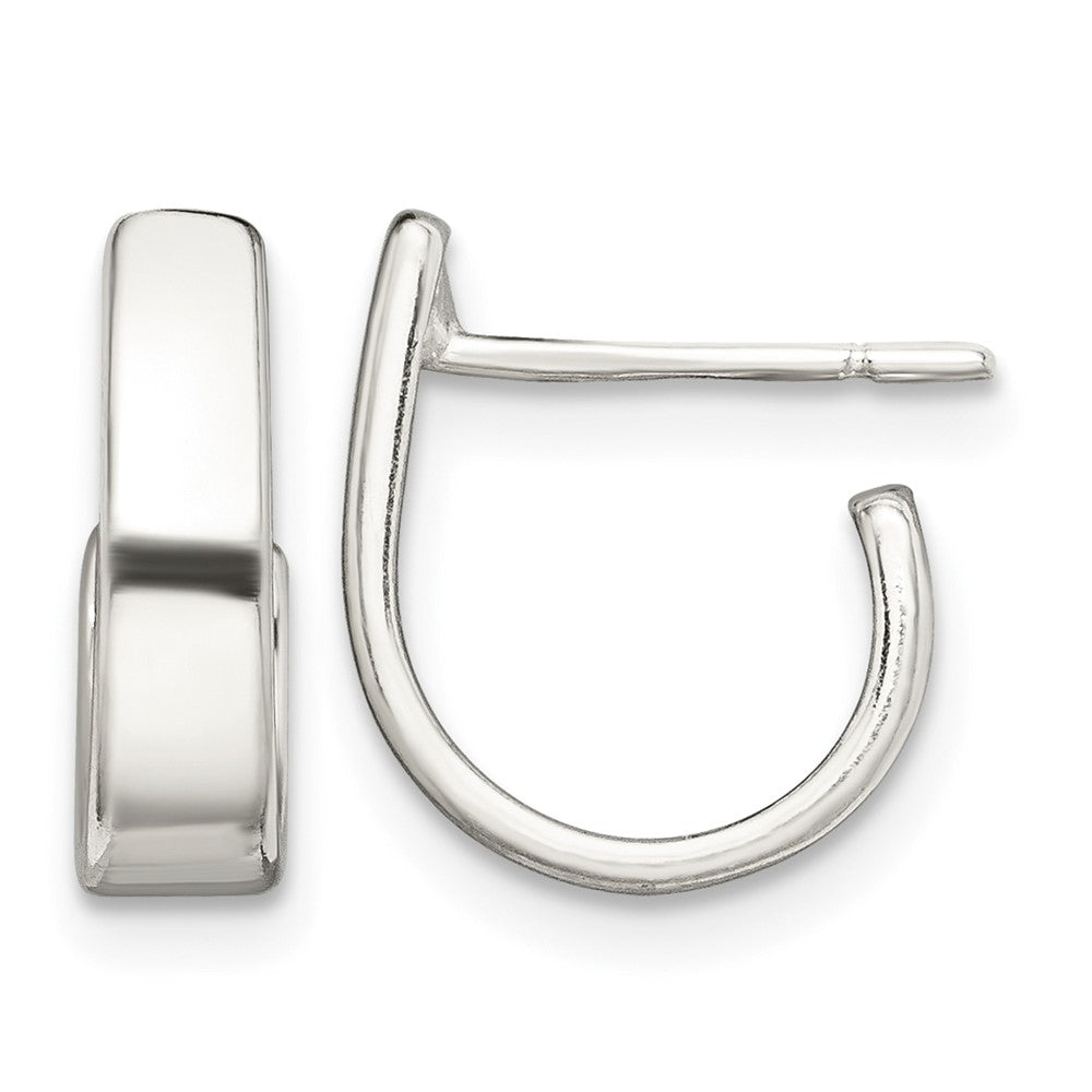 Sterling Silver Fancy J-Hoop Earrings